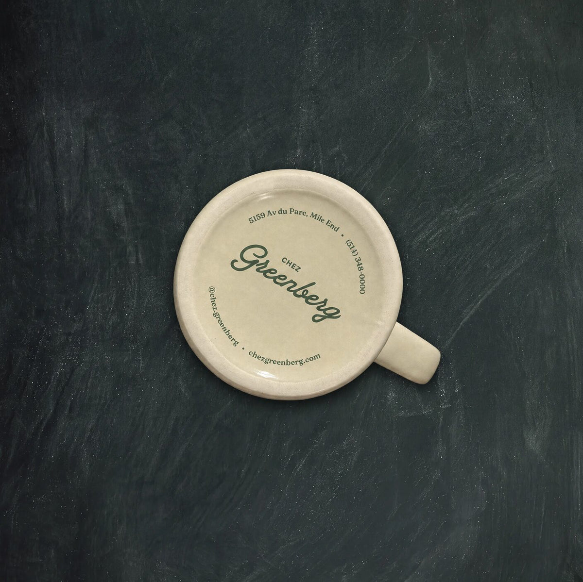 Chez Greenberg Diner Mug — 11 oz Cream Ceramic
