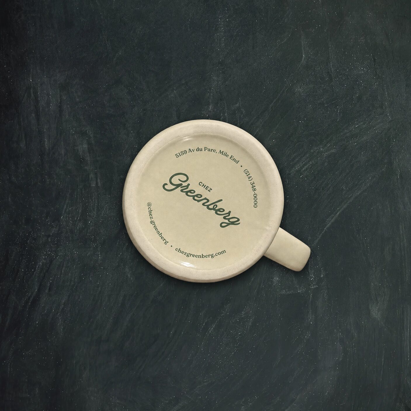Chez Greenberg Diner Mug — 11 oz Cream Ceramic
